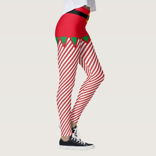 Elf Kerst Leuk Snoep Streep Voor Elfen Leggings (Rechts)
