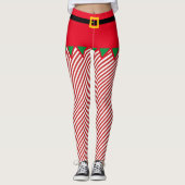 Elf Kerst Leuk Snoep Streep Voor Elfen Leggings (Voorkant)