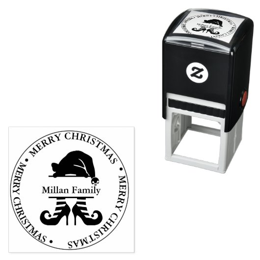 Elf kerst meisje thema  zelfinktende stempel (In situ)