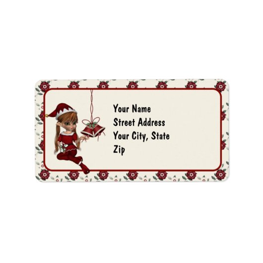 Elf kerstAdresetiketten van de kerstman Etiket (Voorkant)