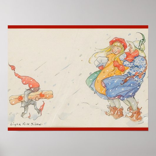 Elf, kerstcadeaus en meisjes, poster (Voorkant)