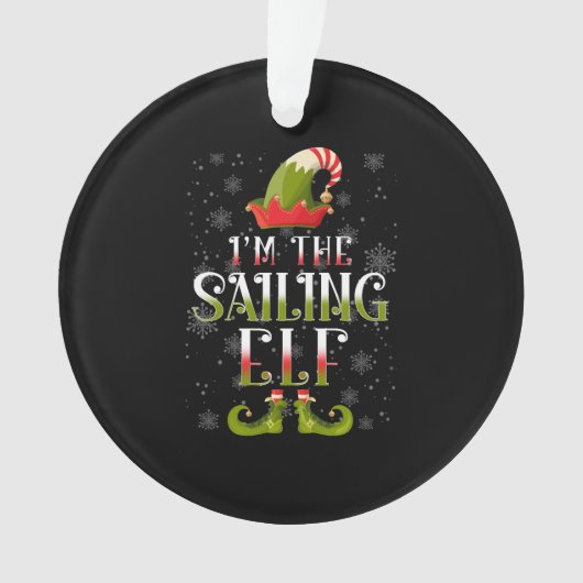 Elf-kerstcadeautjes in de winkel ornament (voorkant)