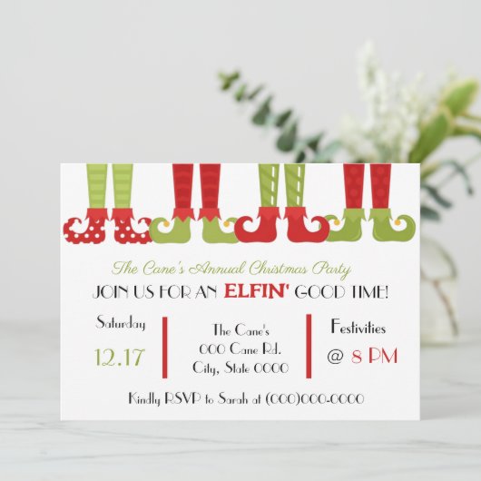 Elf Kerstfeest Kaart (Staand voorkant)