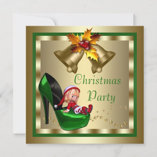 Elf Kerstfeest met hoge hakken Kaart (Voorkant)