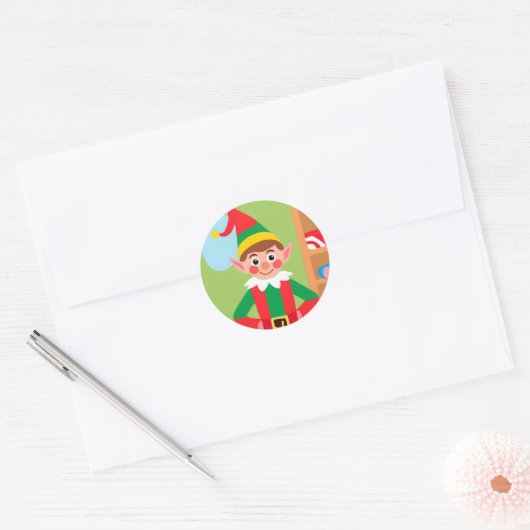 Elf Kerstfeest Party Sticker (Envelop)