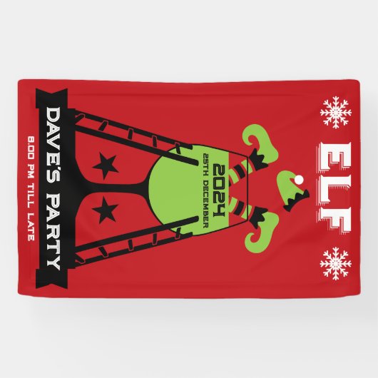 Elf kerstfeest spandoek (Horizontaal)