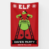 Elf kerstfeest spandoek (Verticaal)