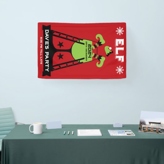 Elf kerstfeest spandoek (Beurs)
