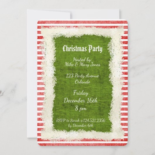 Elf kerstfeest thema rood/groen kaart (Voorkant)