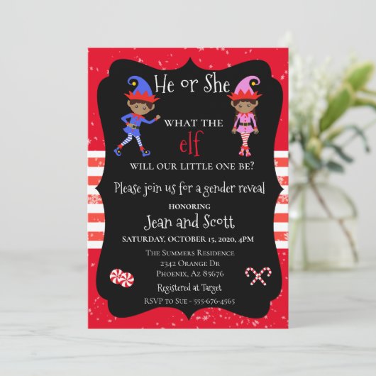 Elf kerstfeestdagen kaart (Staand voorkant)