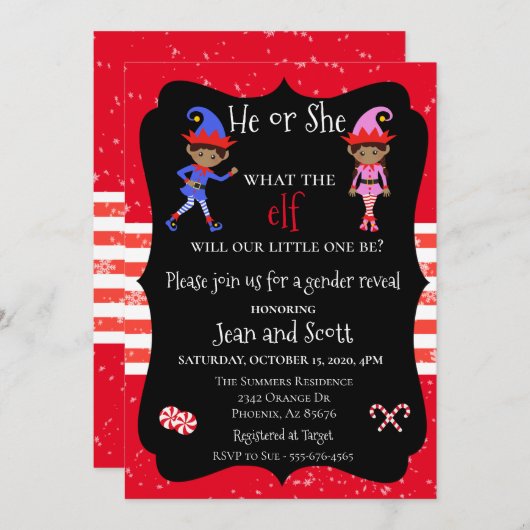 Elf kerstfeestdagen kaart (Voorkant / Achterkant)