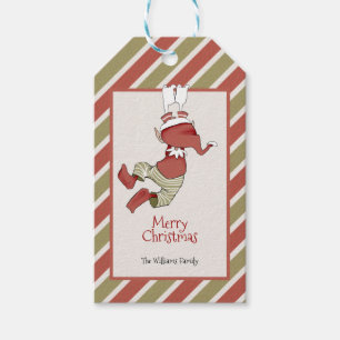 Elf Kerstmis Cadeaulabel