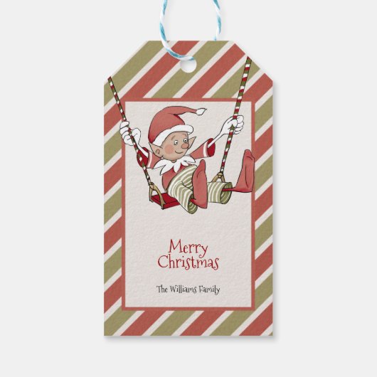 Elf Kerstmis Cadeaulabel (Achterkant)