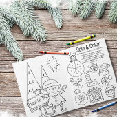 Elf Kerstmis Kleuren & Spel Activiteit Kaart