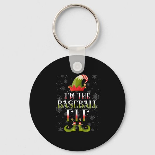 Elf Kerstmis met honkbal Sleutelhanger (Voorkant)