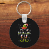 Elf Kerstmis met honkbal Sleutelhanger (Voorkant)
