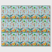 Elf Kerstmis Oceaan Vis Santa Wrapping Papier (Vlak)