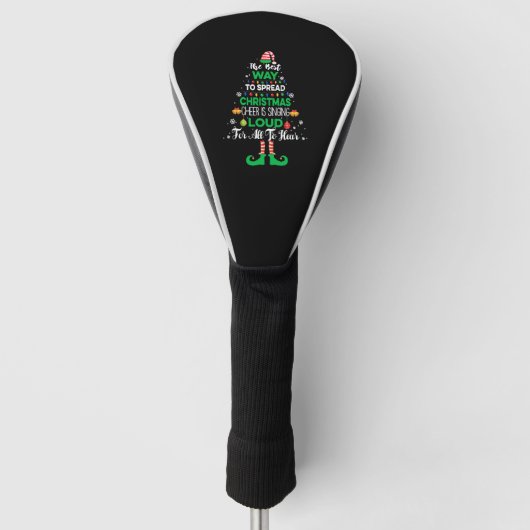 Elf Kerstmis Pajama de beste manier om Christus te Golfheadcover (Voorkant)