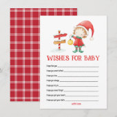 Elf, Kerstmis Wensen voor Baby bij Baby Shower Notitiekaartje (Voorkant / Achterkant)