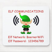 Elf Kerstmis - Wi-Fi Guest Computer Desk Room Muismat (Voorkant)
