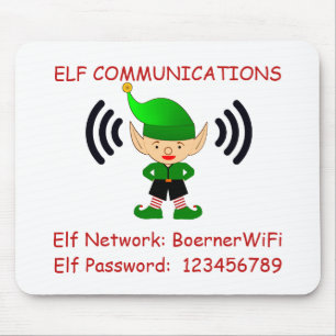 Elf Kerstmis - Wi-Fi Guest Computer Desk Room Muismat