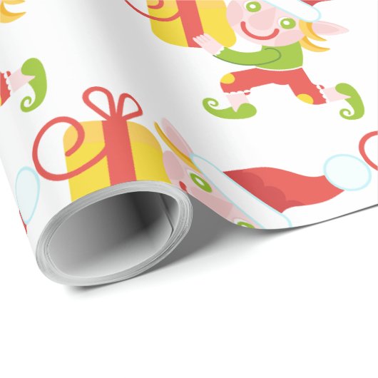 Elf kerstpapier cadeaupapier (Rol Hoek)