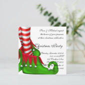 elf - kerstuitnodiging kaart (Staand voorkant)