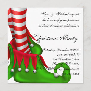 elf - kerstuitnodiging kaart