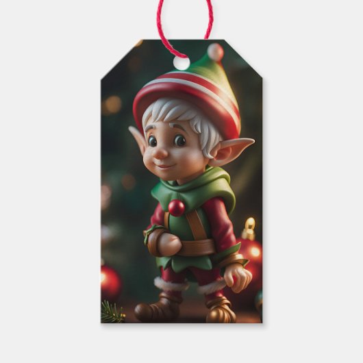 Elf Kerstvakantie Cadeaubijsluiter Cadeaulabel (Voorkant)