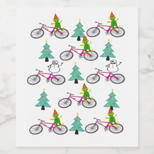 Elf-, kerstvoedsel- en bierlabel set wijn etiket (Enkel label)