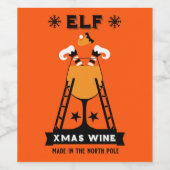 Elf kerstwijn wijn etiket (Enkel label)