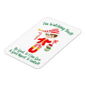 Elf kijken naar u Kerstmis koelkast magneet (Linkerzijde)