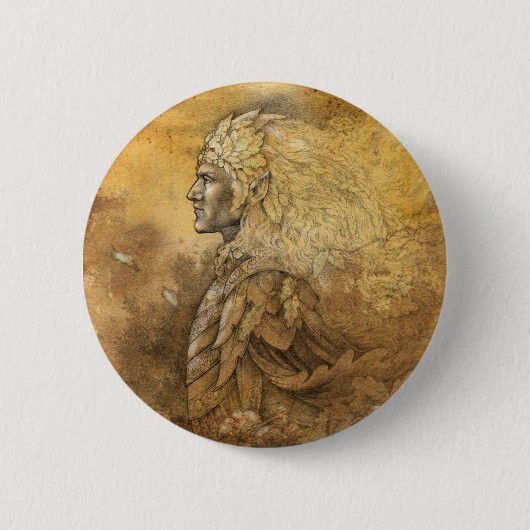 Elf King Ronde Button 5,7 Cm (Voorkant)