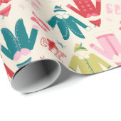 Elf kleurrijke jas en schoenen patroon cadeaupapier (Rol Hoek)