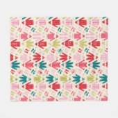 Elf kleurrijke jas en schoenen patroon fleece deken (Voorkant (Horizontaal))