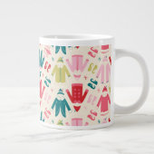 Elf kleurrijke jas en schoenen patroon grote koffiekop (Rechts)