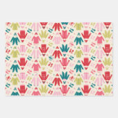 Elf kleurrijke jas en schoenen patroon inpakpapier vel (Voorkant 2)