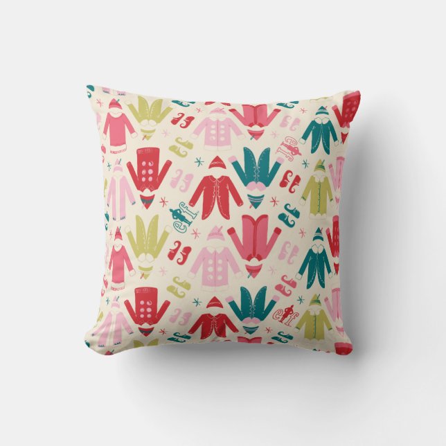 Elf kleurrijke jas en schoenen patroon kussen (Voorkant)