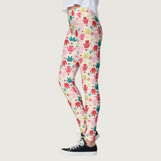 Elf kleurrijke jas en schoenen patroon leggings (Links)