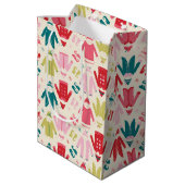 Elf kleurrijke jas en schoenen patroon medium cadeauzakje (Achterkant Gekanteld)