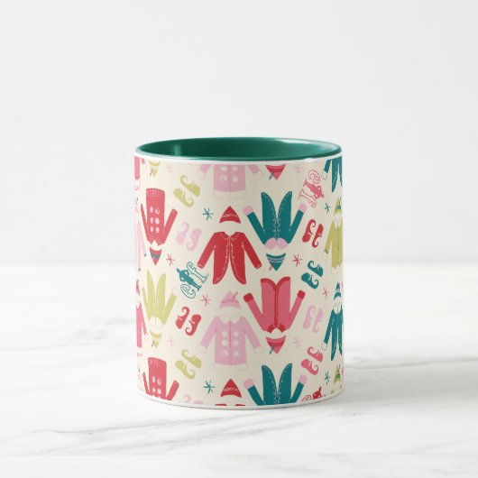 Elf kleurrijke jas en schoenen patroon mok (Midden)