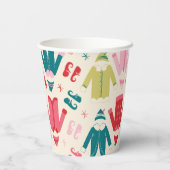 Elf kleurrijke jas en schoenen patroon papieren bekers (Achterkant)