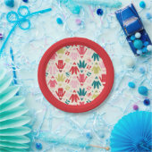 Elf kleurrijke jas en schoenen patroon papieren bordje (Feest)