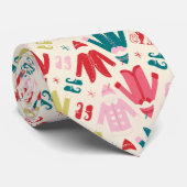 Elf kleurrijke jas en schoenen patroon stropdas (Opgerold)