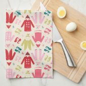 Elf kleurrijke jas en schoenen patroon theedoek (Quarter Fold)