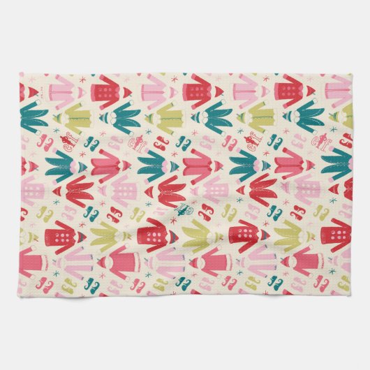 Elf kleurrijke jas en schoenen patroon theedoek (Horizontaal)