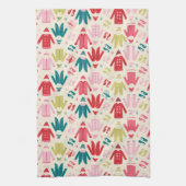 Elf kleurrijke jas en schoenen patroon theedoek (Verticaal)