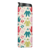 Elf kleurrijke jas en schoenen patroon thermosbeker (Geroteerd rechts)