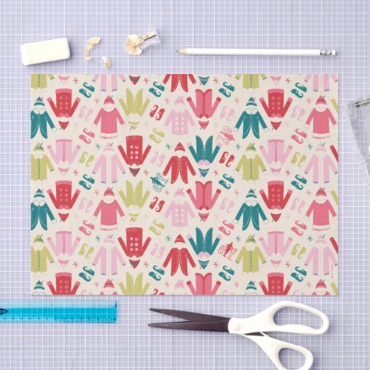 Elf kleurrijke jas en schoenen patroon tissuepapier (Craft)