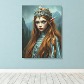 Elf Koningin Canvas – Fantasie Muur Kunst Afdruk (Insitu (Houten vloer))